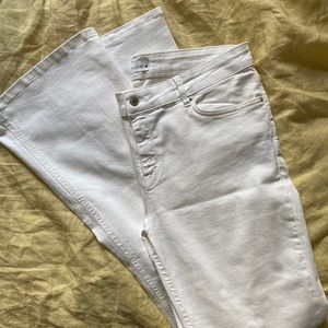 white zara flare jeans